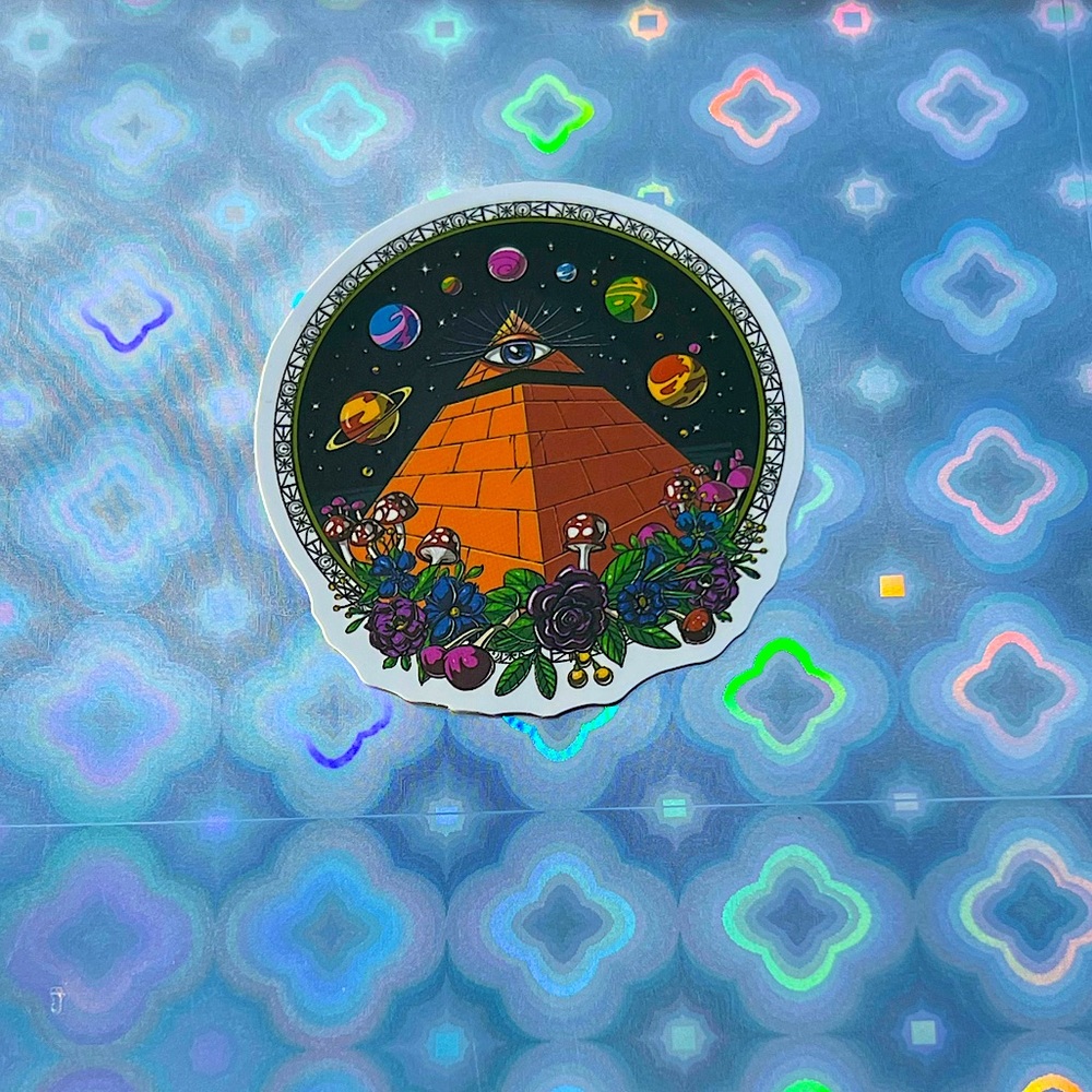 Pyramid Magic Mushroom Shroom Nature Art Accent Decor Single Waterproof Sticker